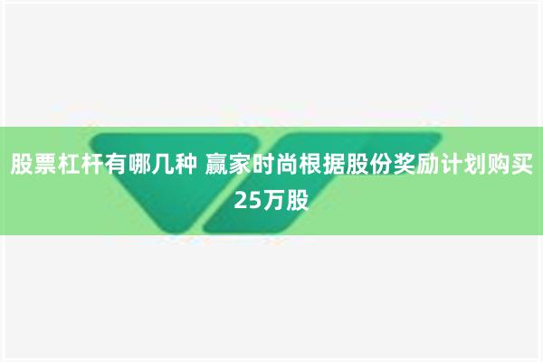 股票杠杆有哪几种 赢家时尚根据股份奖励计划购买25万股