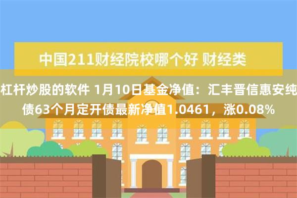 杠杆炒股的软件 1月10日基金净值：汇丰晋信惠安纯债63个月定开债最新净值1.0461，涨0.08%